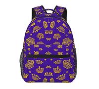 Ahdyr Borse per libri a spalla con arte della corona reale viola leggera per adulti Borsa a tracolla di grande capacità con spallacci regolabili per il lavoro di trekking a piedi in bicicletta