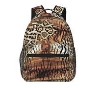 Ahdyr Borse per libri a spalla per adulti, leggere, con ghepardo e leopardo, borsa a tracolla di grande capacità con spallacci regolabili per il lavoro di trekking, passeggiate, ciclismo