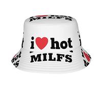 Ahdyr Cappelli da Pescatore I Love Hot Milfs Uomo Donna Cappello da Pescatore Cappellini da Sole