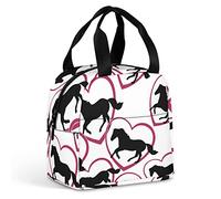 Ahdyr Cavallo al galoppo con cuore Borsa termica per il pranzo Borsa termica riutilizzabile con t a per lavoro Picnic Viaggi Ufficio Spiaggia Uomo Donna