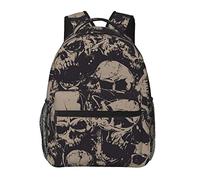 Ahdyr Cool Skulls Head Daypack Borsa a tracolla antifurto multiuso leggera Borsa a tracolla per laptop di grande capacità Zaino con spallacci regolabili