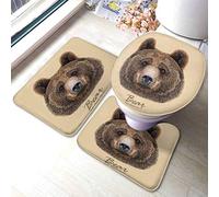 Ahdyr Coppia di Gatti 3 Pezzi Set di Tappeti da Bagno San Valentino Due Gatti Innamorati Tappetino da Bagno Tappeto Contorno a Forma di U Tappetino e Copriwater