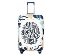 Ahdyr Coprivaligia da viaggio, borsa protettiva per valigia, stile di vita positivo, stampa fronte-retro, adatta a bagagli da 18-32 pollici, custodia per valigia per bambini e adulti, grande