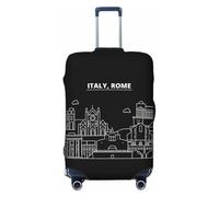 Ahdyr Coprivaligia da viaggio, protezione per valigia, Skyline Italia Roma, stampa fronte-retro, adatta a bagagli da 18-32 pollici, coprivaligia per bambini e adulti, piccola