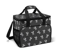 Ahdyr Cosmonauta Space Pattern Cooler Box Borsa isolata a tenuta stagna Borsa a tracolla portatile per il pranzo di raffreddamento per picnic Beach Work Travel 15.4"x12"