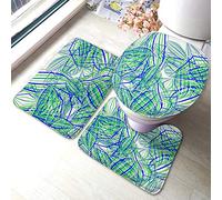Ahdyr da Earth Set di 3 pezzi Rotondo Galaxy Star Space Light Lake Cloud Geometric Nature Planet Tappetini da ad acqua per bagno Tappeto antiscivolo assorbente 23,6X15,7 pollici