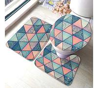 Ahdyr da floreale Set di 3 pezzi Girasole Foglia Erba Pianta Punto bocciolo Punto botanico Maculato Splash Tappetini da per bagno Tappeto antiscivolo assorbente 23,6X15,7 poll