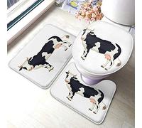 Ahdyr da Giraffa Set di 3 pezzi Grafica Viso Collo Ritratto pastello Pelliccia selvaggia Animale Testa di olio Doodle Tappetini da per bagno Tappeto antiscivolo assorbente 23,6X15,7
