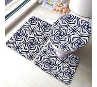 Ahdyr da Patchwork Set di 3 Pezzi Quadrato Collage Cartoon Donna Testa Musica Chitarra Cuore Mano Pianoforte Doodle Tappetini da per Bagno Assorbente Tappeto Antiscivolo 23,6X15,7 Po