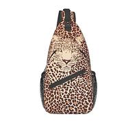 Ahdyr Divertente zaino a tracolla con pelli di leopardo, borsa a tracolla leggera per donna uomo, zainetto casual per esterni