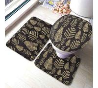 Ahdyr Elegante Lama Animale con Occhiali da Sole 3 Pezzi Set Tappeto Bagno Be Cool Scritta Citazione Tappetini da Bagno Antiscivolo Tappeto Contorno a Forma di U Tappetino e Copriwater