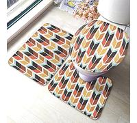 Ahdyr Freccia Set di tappetini da bagno Etnico Mandala Strisce Linee geometriche colorate Tappetino da bagno 3 pezzi Tappeto Coprisedile copriwater Tappetino antiscivolo Tappetino antiscivolo