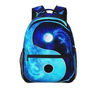 Ahdyr Full And Eclipse Moon Dragon Ying Yang Daypack Poliestere resistente Antifurto Borsa multiuso Grande capacità Palestra Zaino da escursionismo all'aperto con spallacci regolabili