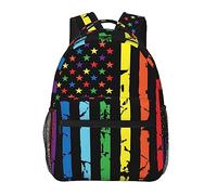 Ahdyr Gay Pride Flag Art Zaino Borsa a tracolla antifurto multiuso in poliestere resistente Zaino da escursionismo all'aperto per palestra di grande capacità con cinghie imbottite