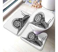 Ahdyr Inizia la tua giornata con il caffè Tappeti e tappetini da bagno Set 3 pezzi Poster Cup Lettering Tappetino da bagno in vernice nera Tappetino a contorno a forma di U Coperchio coperchio WC