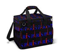 Ahdyr Love Heart and Paris Eiffel Tower Cooler Box Borsa termica a tenuta stagna Borsa a tracolla portatile per il pranzo di raffreddamento per picnic Beach Work Travel 15.4"x12"