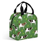 Ahdyr Mucca Animale sul campo Borsa termica per il pranzo Borse riutilizzabili con t a e manico per uomo Donna Lavoro Picnic Viaggi Ufficio Spiaggia