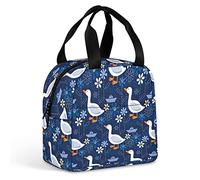 Ahdyr Oche Fiori e barchette di carta Borsa termica per il pranzo Borsa termica riutilizzabile con t a per lavoro Picnic Viaggi Ufficio Spiaggia Uomo Donna