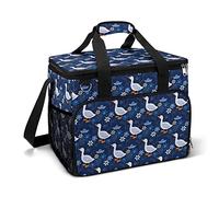 Ahdyr Oche Fiori e barchette di carta Scatola termica Borsa termica a tenuta stagna Borsa a tracolla portatile per il pranzo di raffreddamento per viaggi di lavoro in spiaggia da picnic 15.4"x12"
