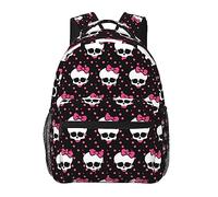 Ahdyr Pink Skull Bow Red Lip Zaino Leggero antifurto Borsa a tracolla multiuso Zaino da escursionismo da viaggio di grande capacità con cinghie imbottite