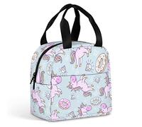 Ahdyr Pink Unicorns Donuts Rainbow Borsa termica per il pranzo Borse termiche riutilizzabili con t a per lavoro Picnic Viaggi Ufficio Spiaggia Uomo Donna