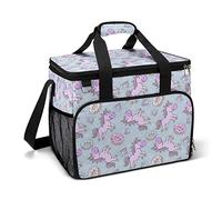 Ahdyr Pink Unicorns Donuts Rainbow Cooler Box Borsa isolata a tenuta stagna Borsa a tracolla portatile per il pranzo di raffreddamento per picnic Beach Work Travel 15.4"x12"