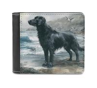 Ahdyr Portafoglio da uomo in pelle a due ante con fermasoldi sottile da viaggio, a forma di cane da riporto con 6 scomparti per carte