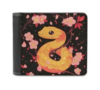 Ahdyr Portafoglio sottile in pelle da uomo Snak per il Capodanno lunare 2025, con fermasoldi e porta carte di credito