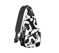 Ahdyr Sling Backpack Travel Hiking Daypack Borsa a tracolla a tracolla in corda Hipster-Panda-Funny-Kawaii