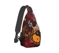 Ahdyr Sling Backpack Travel Hiking Daypack Borsa a tracolla con tracolla in corda Dragon-Yin-Yang-Blessing
