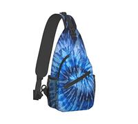 Ahdyr Sling Backpack Travel Hiking Daypack Borsa a tracolla in corda blu-Sea-Tie-Dye-Hipster