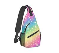 Ahdyr Sling Backpack Travel Hiking Daypack Borsa a tracolla in corda Galaxy-Fantasy-Pastel-Rainbow