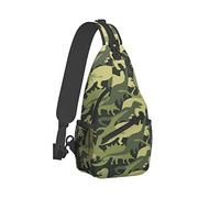 Ahdyr Sling Backpack Travel Hiking Daypack Borsa a tracolla in corda mimetica-verde-esercito-dinosauro