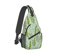 Ahdyr Sling Backpack Travel Hiking Daypack Borsa a tracolla in corda verde-piselli-l ia-blu