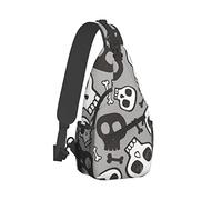 Ahdyr Sling Backpack Travel Hiking Daypack Hipster-Grey-Skull-Halloween Corda Borsa a tracolla a tracolla