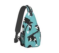 Ahdyr Sling Backpack Travel Hiking Daypack Killer-Whale-Shark Rope Borsa a tracolla a tracolla
