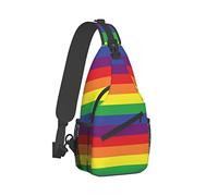 Ahdyr Sling Backpack Travel Hiking Daypack Lgbt-Rainbow-Pride-Stripes Borsa a tracolla in corda