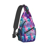 Ahdyr Sling Backpack Travel Hiking Daypack Llama-Galaxy-Rainbow Corda Borsa a tracolla