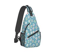 Ahdyr Sling Backpack Travel Hiking Daypack Mahjong-Hipster-China Rope Crossbody Shoulder Bag