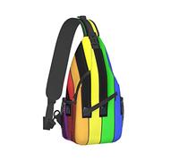 Ahdyr Sling Backpack Travel Hiking Daypack Music-Joy-Rainbow Rope Crossbody Shoulder Bag