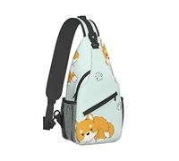 Ahdyr Sling Backpack Travel Hiking Daypack Shiba-Inu-Akita-Funny Rope Crossbody Shoulder Bag