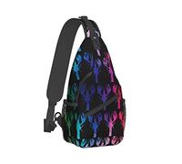 Ahdyr Sling Backpack Travel Hiking Daypack Tie-Dye-Crawfish-Rainbow Rope Crossbody Shoulder Bag
