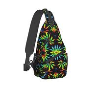 Ahdyr Sling Backpack Travel Hiking Daypack Tie-Dye-Pot-Leaf-Weeds Borsa a tracolla a tracolla in corda