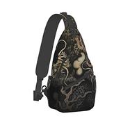 Ahdyr Sling Backpack Travel Hiking Daypack Twin-Dragons-China-Japan-Cluture Borsa a tracolla in corda