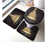 Ahdyr Tappetino da bagno da golf Club Icon Ball Black Golf Club and Ball Tappetino da bagno Set 3 pezzi Tappeto Coprisedile copriwater Tappetino antiscivolo Tappetino antiscivolo