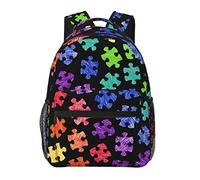 Ahdyr Uomini e donne, leggero, colorato, modello di consapevolezza dell'autismo, zainetto casual, borsa a libro di grande capacità con spallacci regolabili per palestra, bicicletta da lavoro