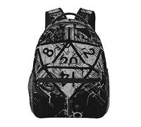 Ahdyr Uomo Donna Dadi in poliestere resistente D20 Art Daypack Borsa a tracolla di grande capacità con spallacci regolabili per viaggi in campeggio a piedi in bicicletta