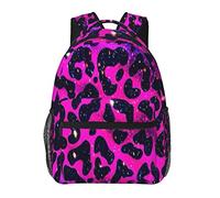 Ahdyr Uomo Donna Poliestere resistente Rosa Viola Blu Cheetah Leopard Art Daypack Borsa a tracolla di grande capacità con cerniere lisce per l'escursionismo, il lavoro, la camminata, il ciclismo