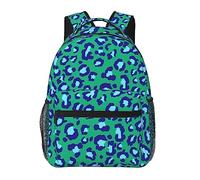 Ahdyr Uomo Donna Resistente Poliestere Ghepardo Verde Menta Blu Leopardo Arte Zainetto Borsa a Tracolla di Grande Capacità con Spallacci Regolabili per Campeggio Viaggi Camminare Ciclismo