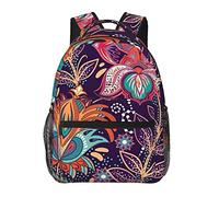 Ahdyr Uomo Donna Resistente Poliestere Mandala Flower Pattern Daypack Bookbag Borsa a tracolla di grande capacità con cinghie imbottite per arrampicata Viaggi Camminate Ciclismo